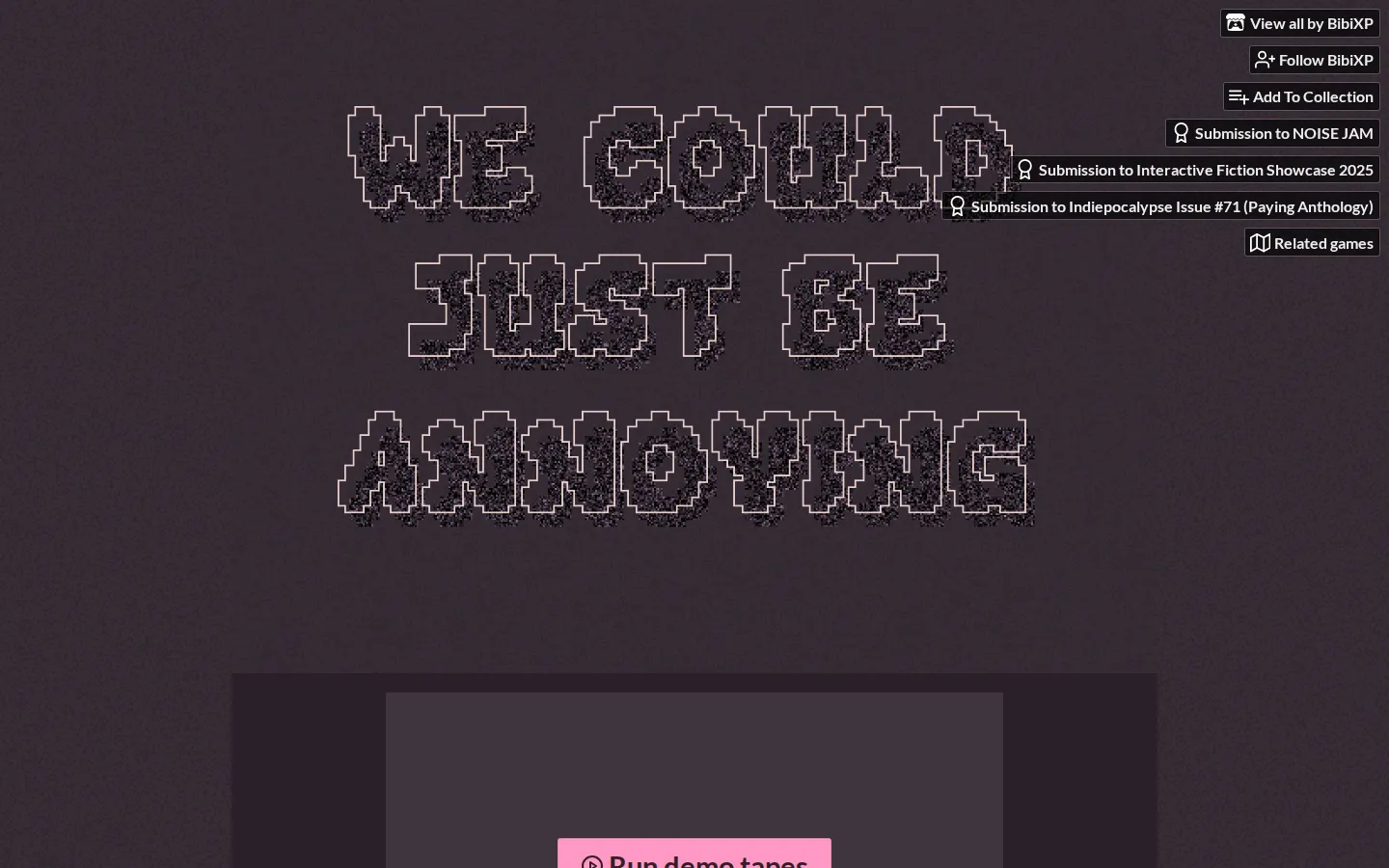 We Could Just Be Annoying website homepage screenshot