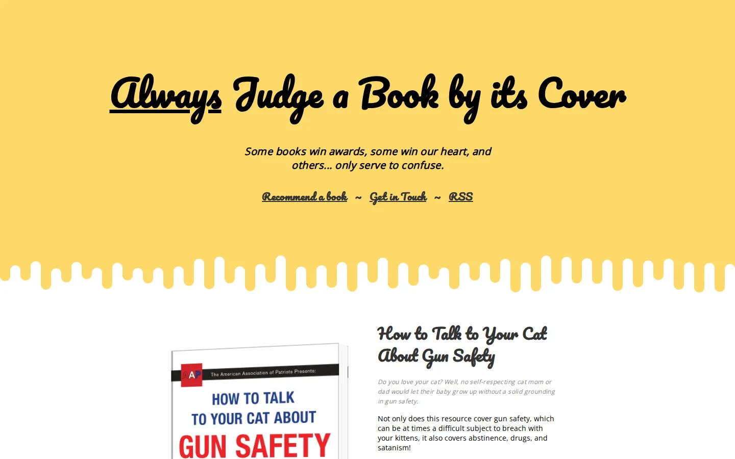 Always Judge a Book by Its Cover website homepage screenshot