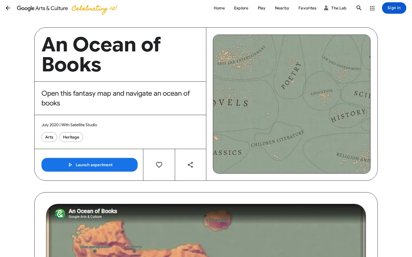 An Ocean of Books website homepage screenshot