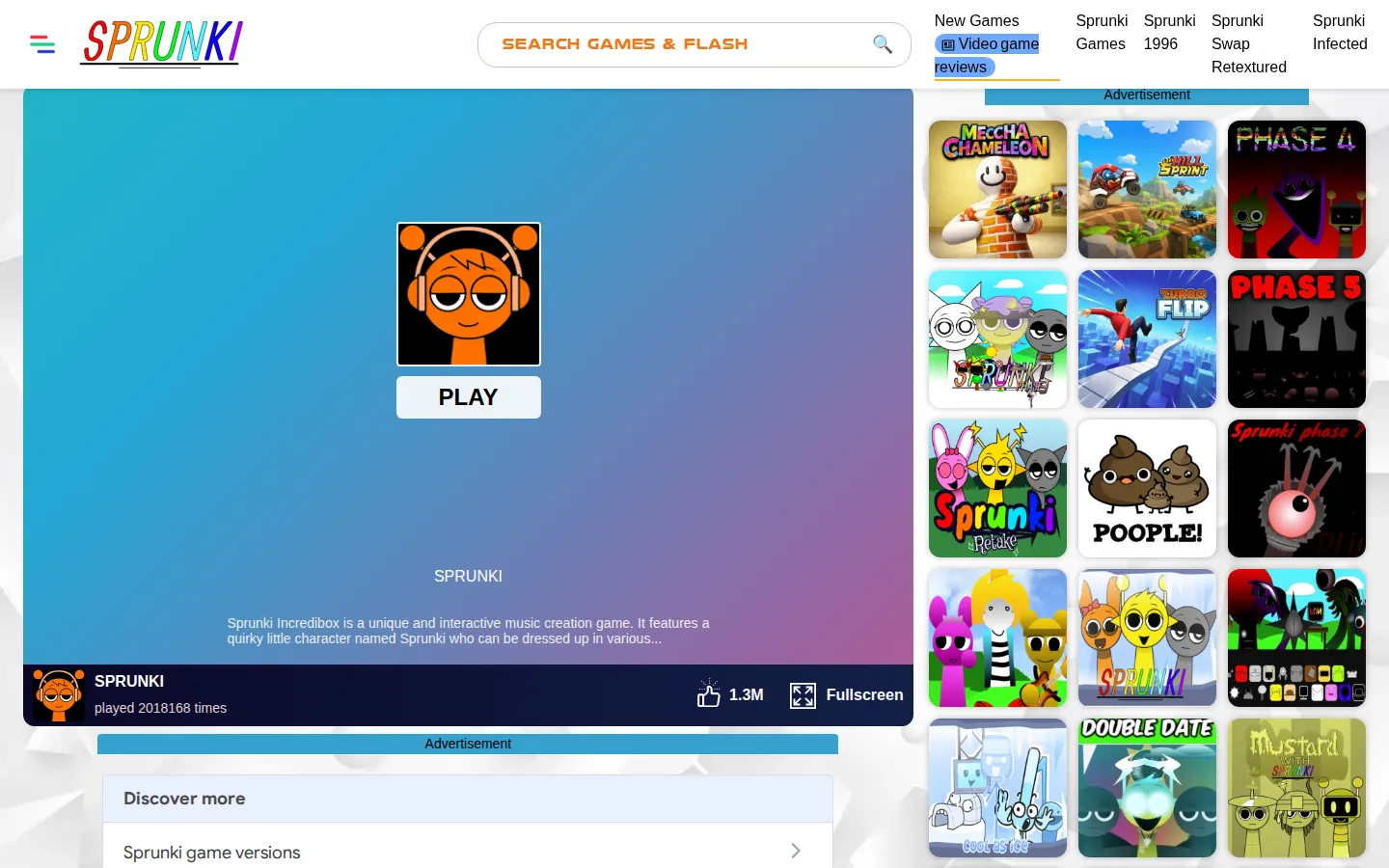 Sprunki Online website homepage screenshot