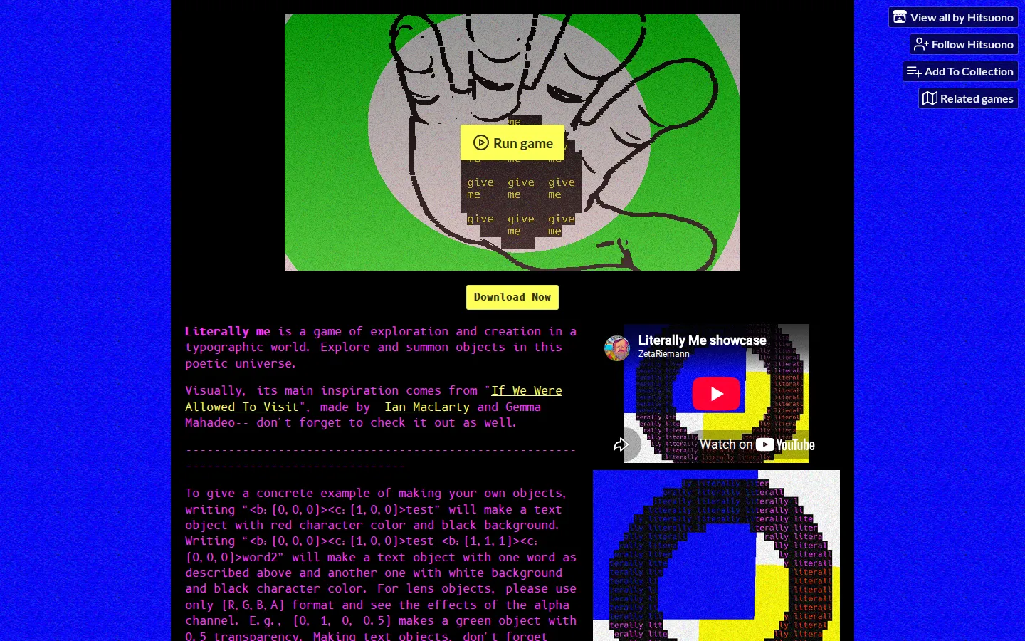 Literally me website homepage screenshot
