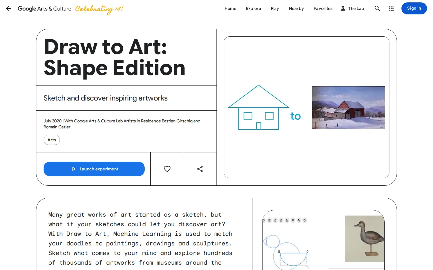 Draw to Art: Shape Edition website homepage screenshot