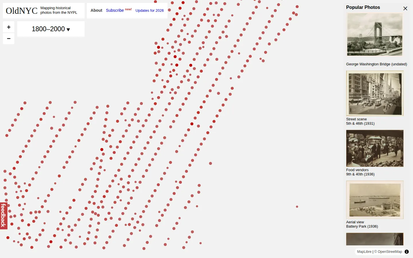 OldNYC website homepage screenshot