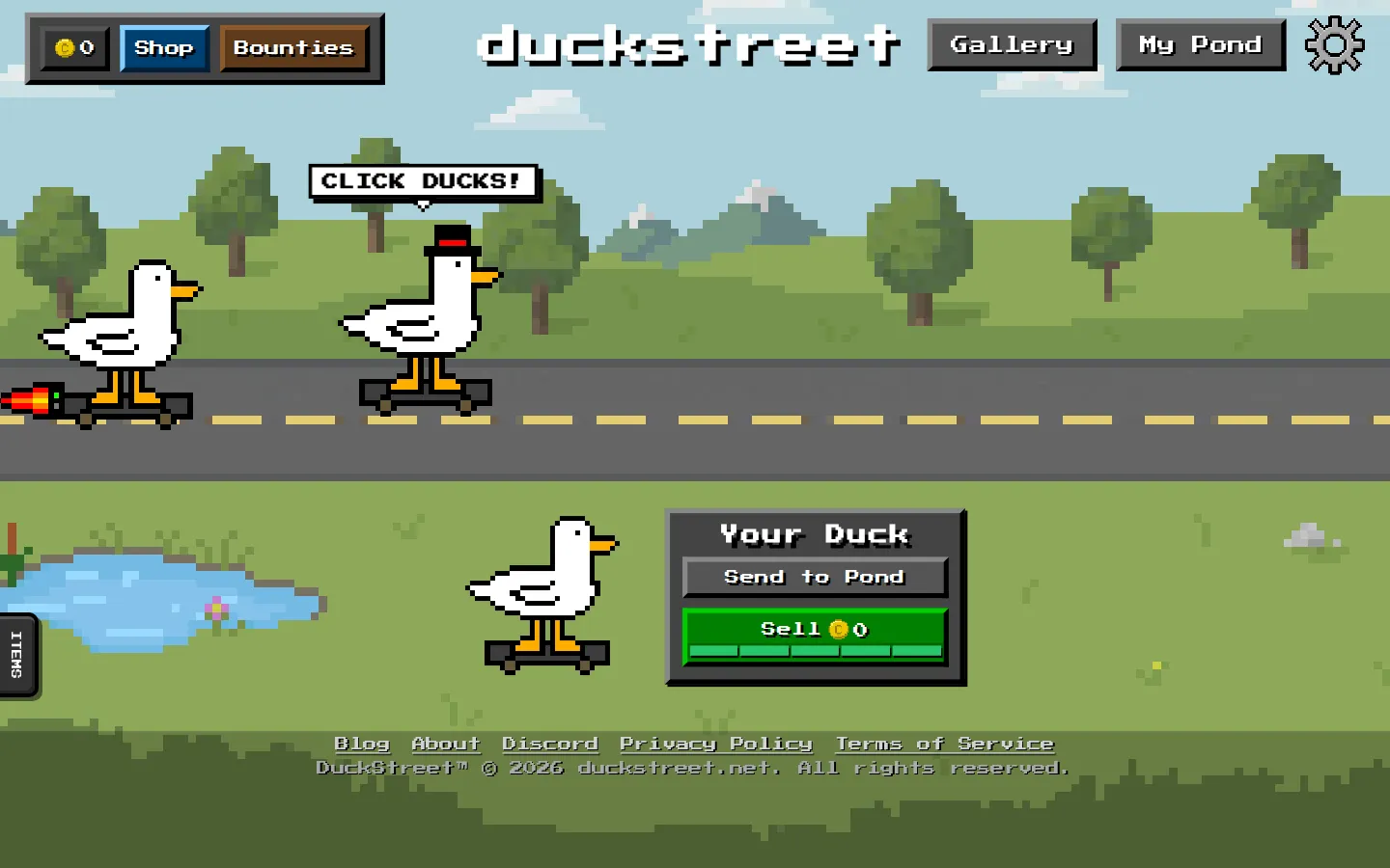 Duckstreet website homepage screenshot