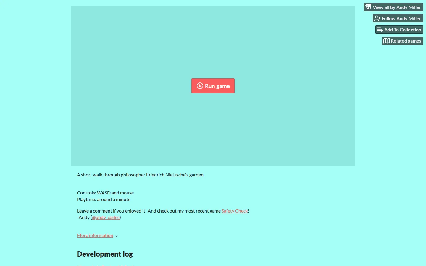 Nietzsche's Garden website homepage screenshot