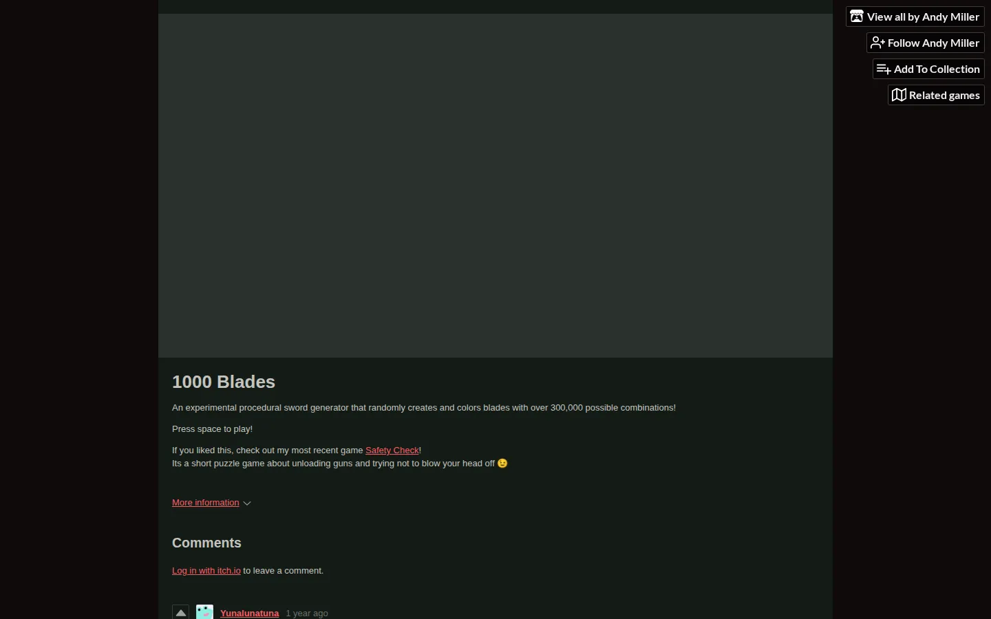 1000 Blades website homepage screenshot