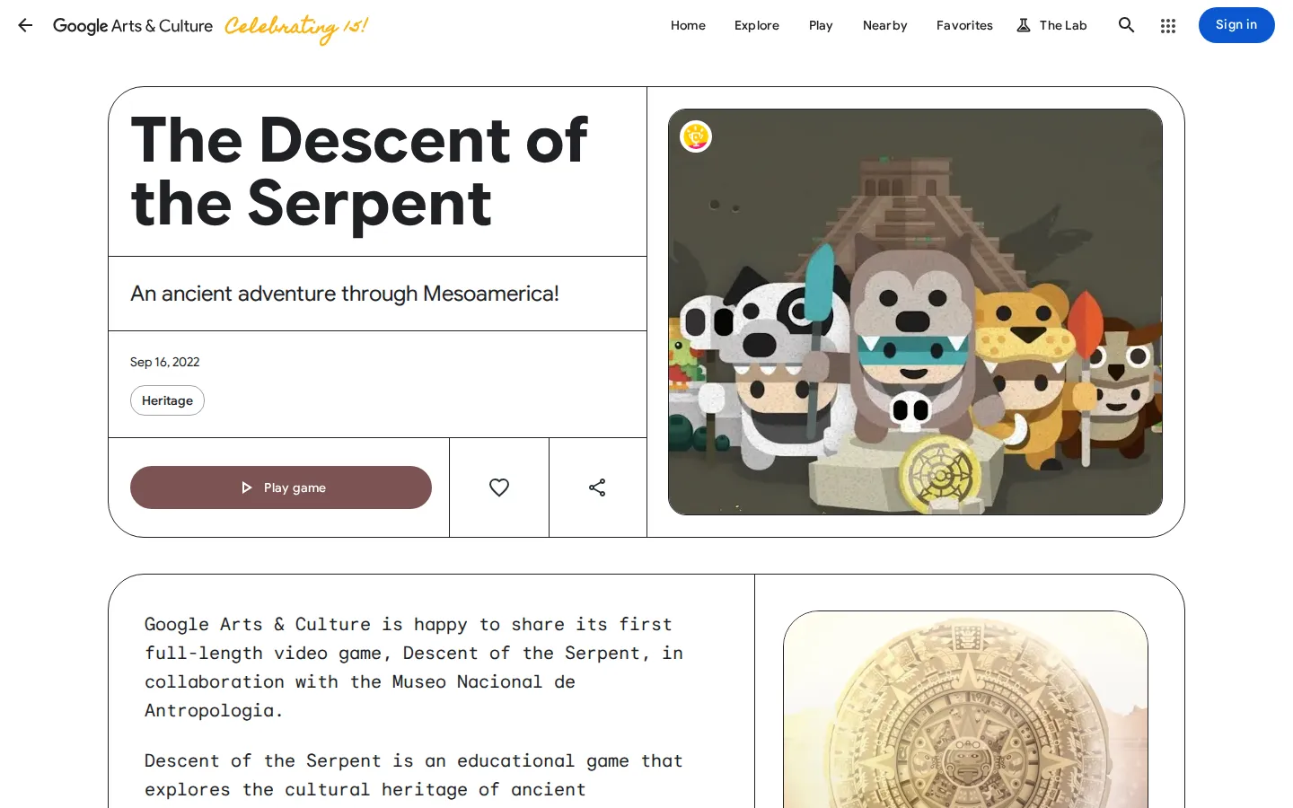 The Descent of the Serpent website homepage screenshot