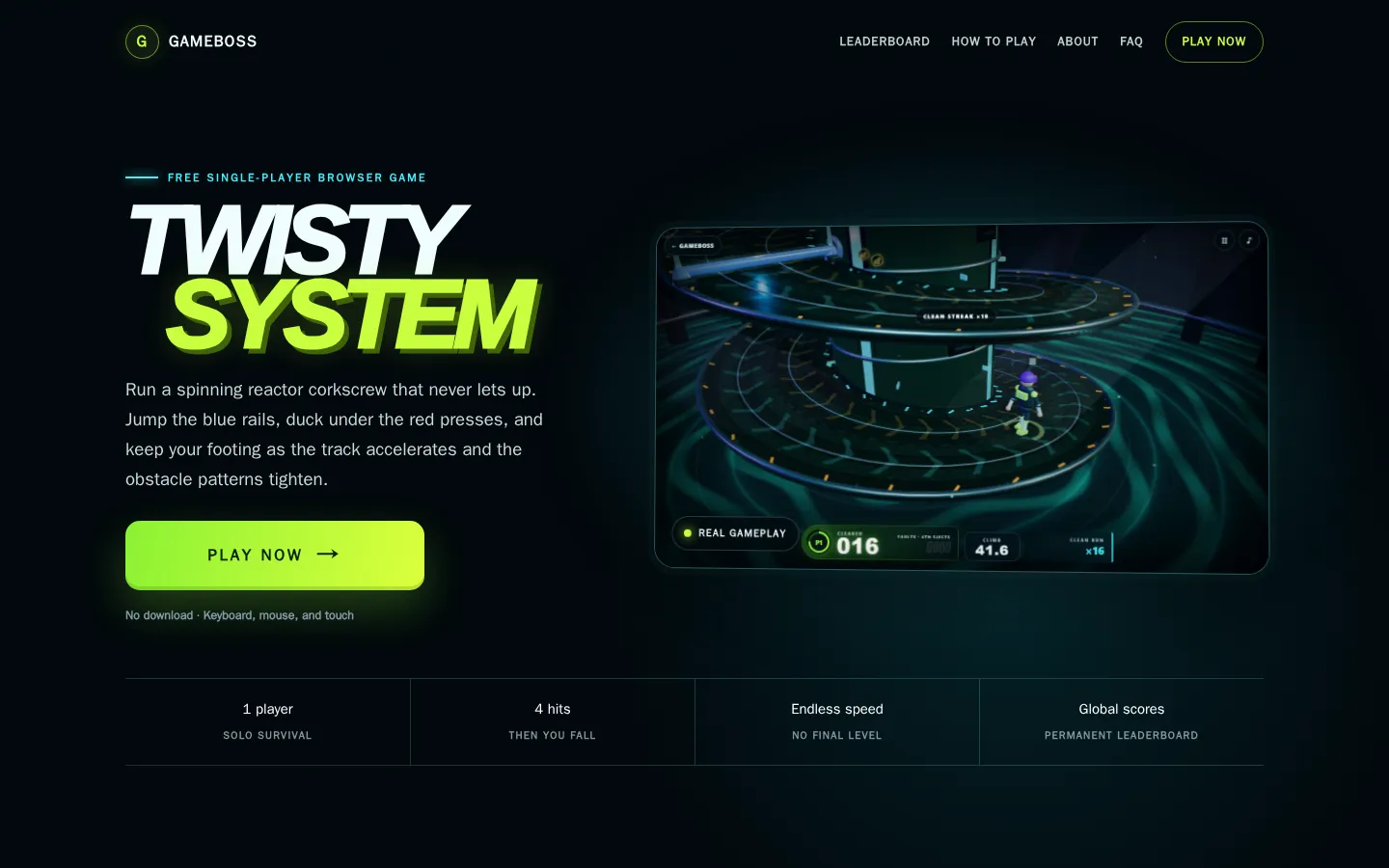 Twisty System website homepage screenshot