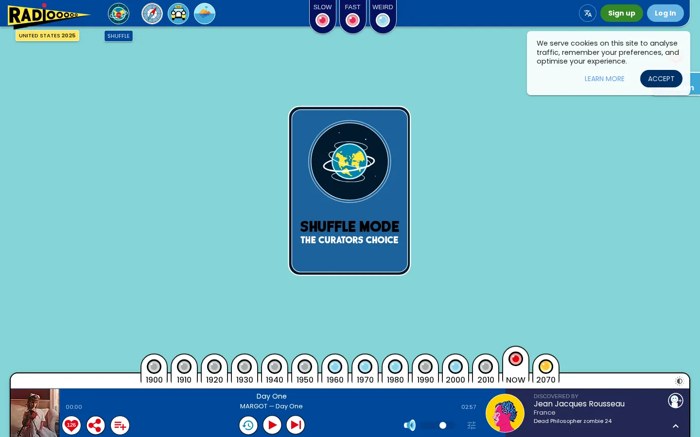 Radiooooo website homepage screenshot