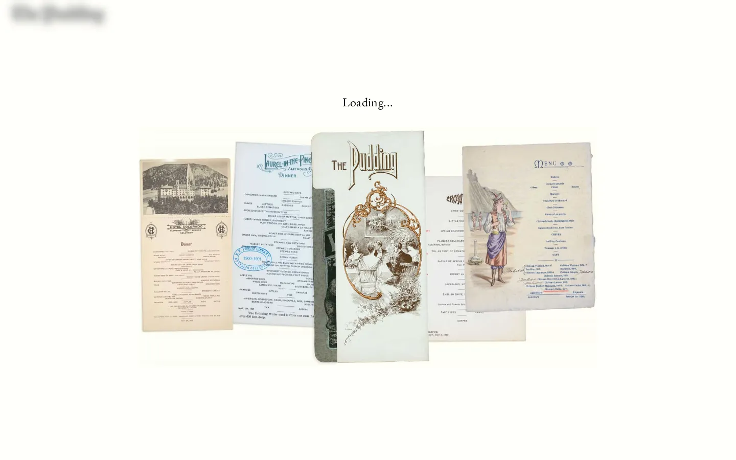 5,000 Restaurant Menus, 1880–1920 website homepage screenshot