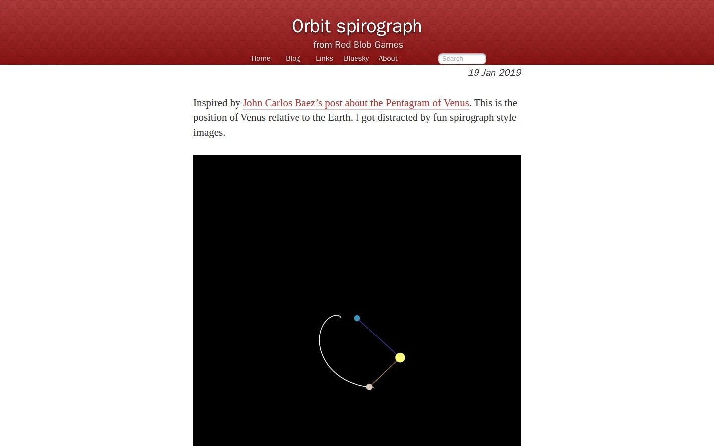 Orbit Spirograph website homepage screenshot