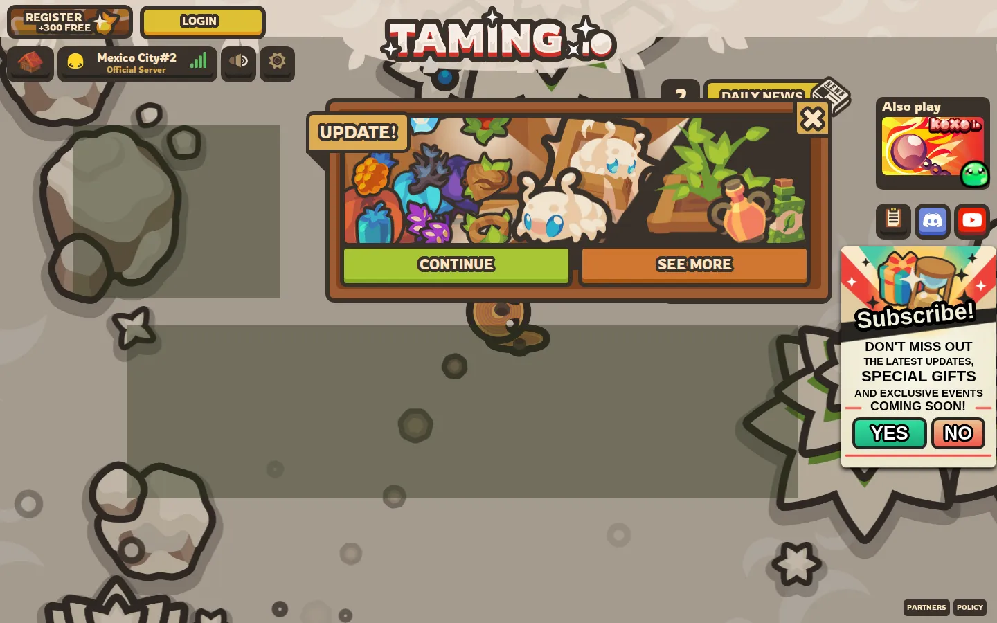 Taming.io website homepage screenshot