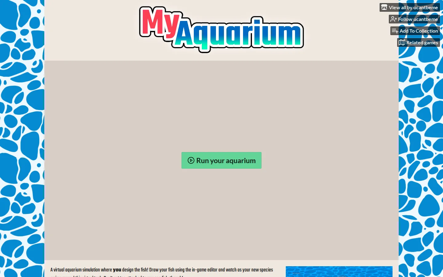 MyAquarium V1 website homepage screenshot