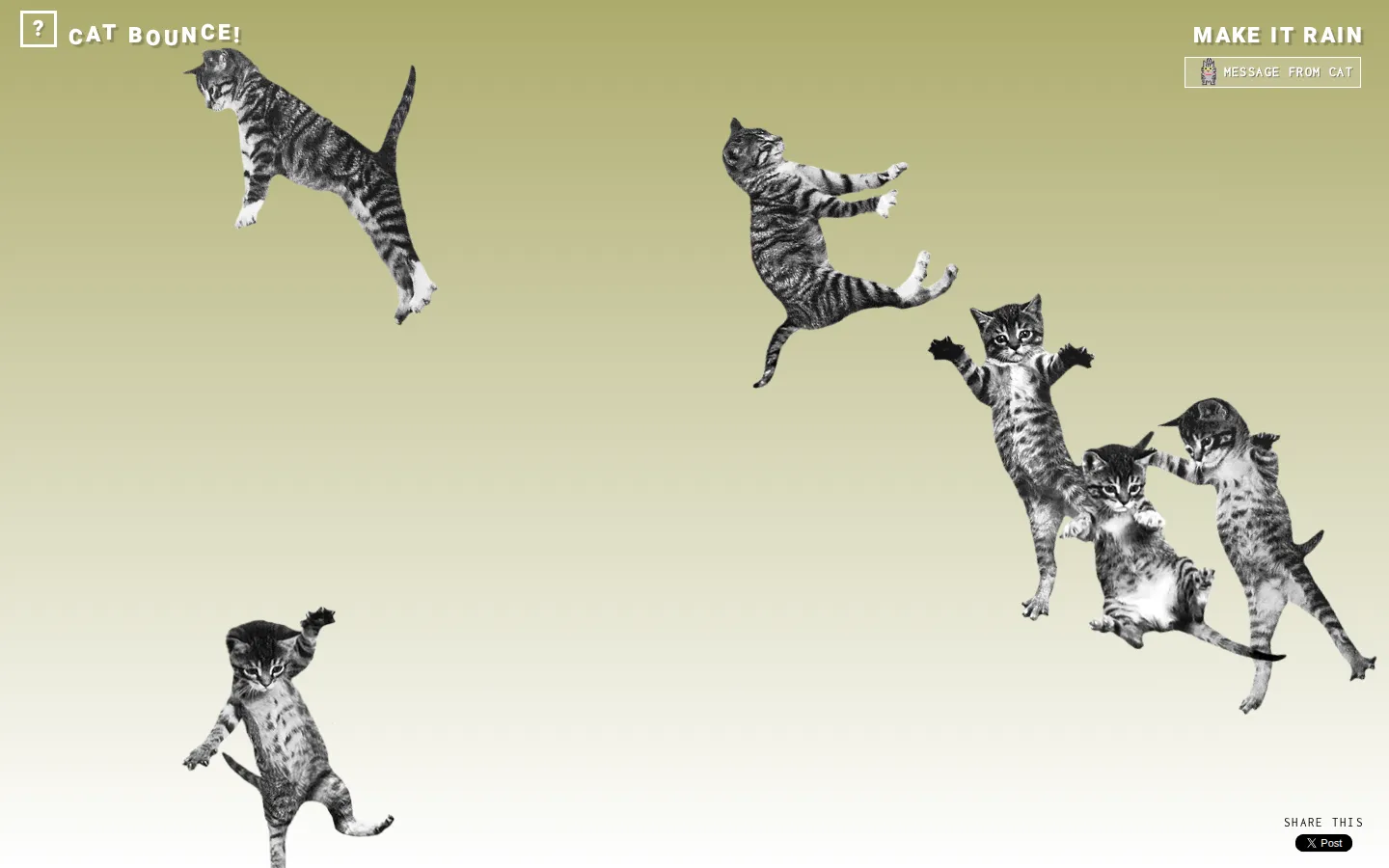 CAT BOUNCE! website homepage screenshot
