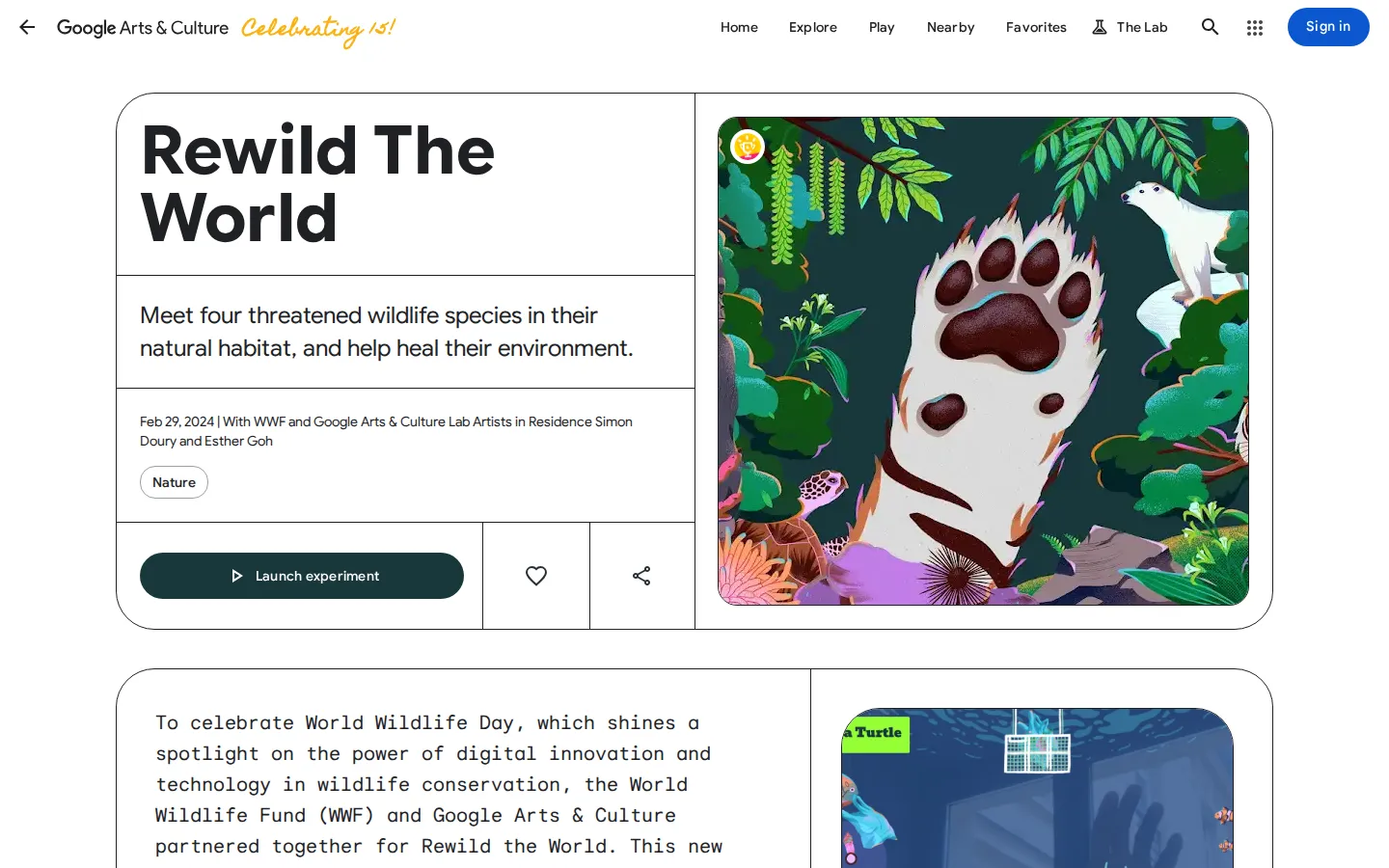 Rewild the World website homepage screenshot