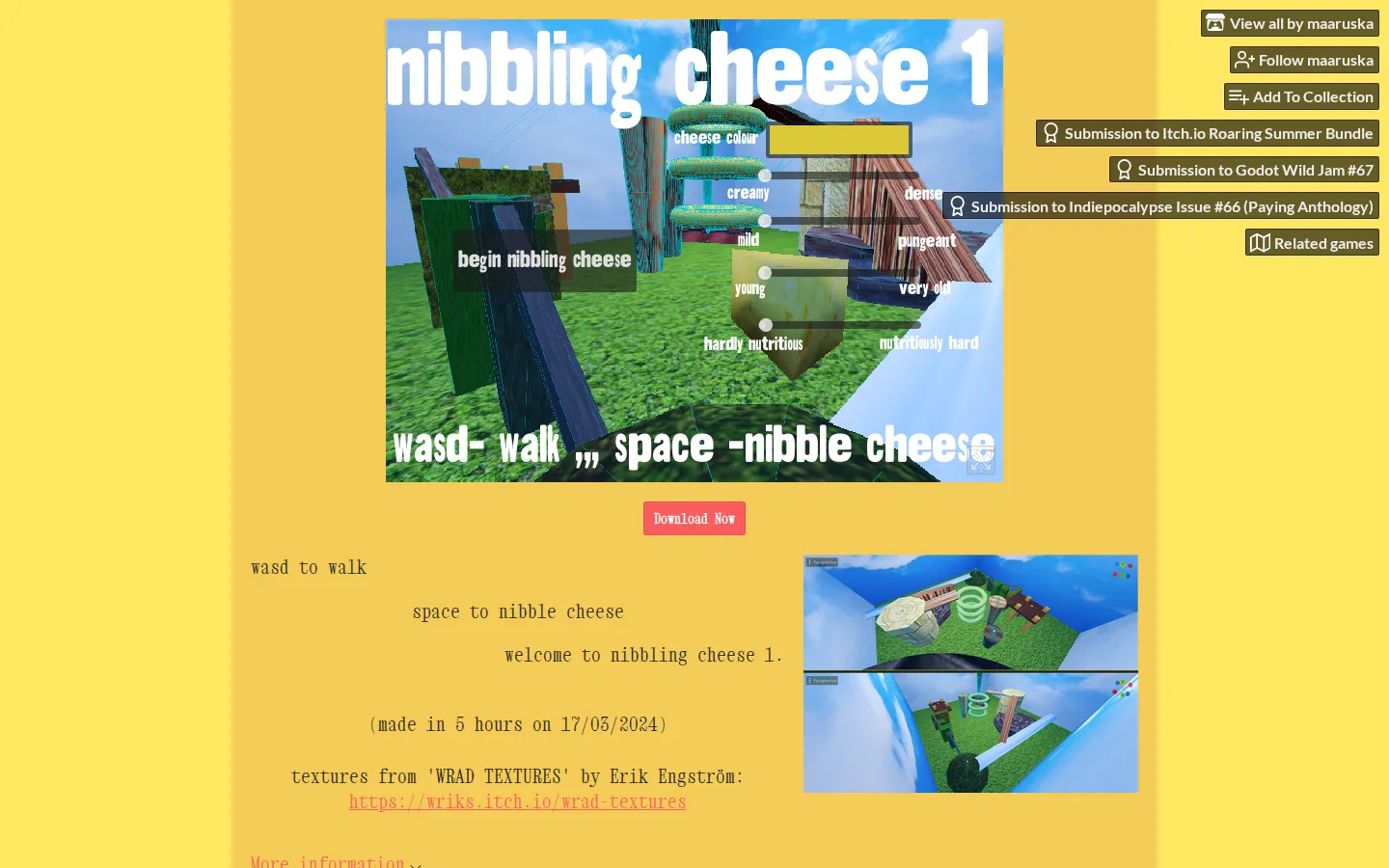 nibbling cheese 1 website homepage screenshot