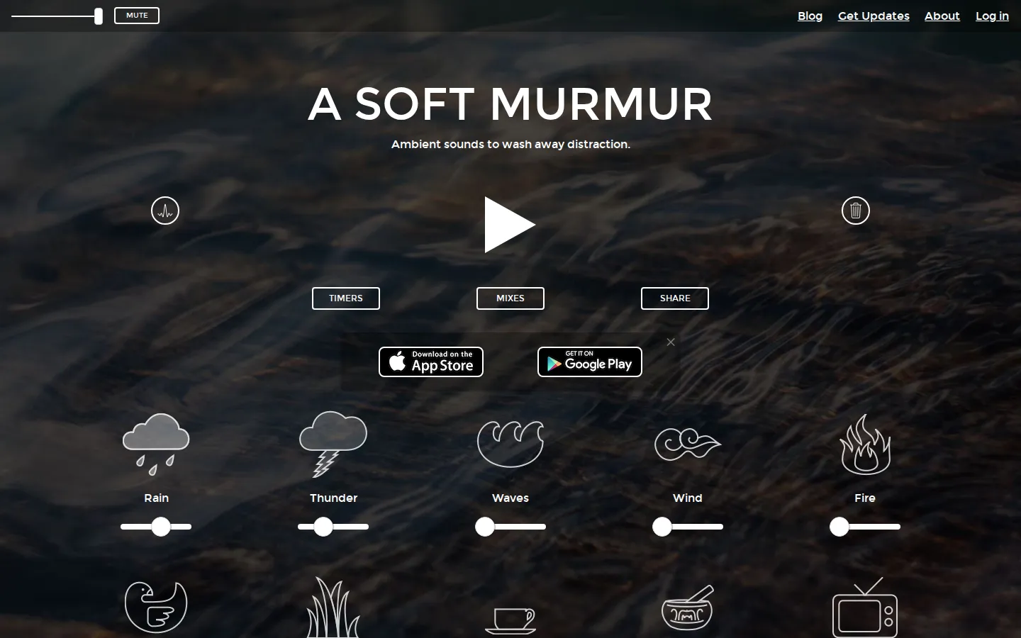 A Soft Murmur website homepage screenshot