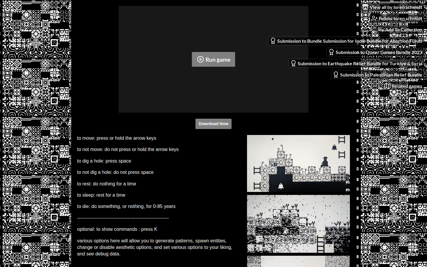 Hole Digging Game website homepage screenshot