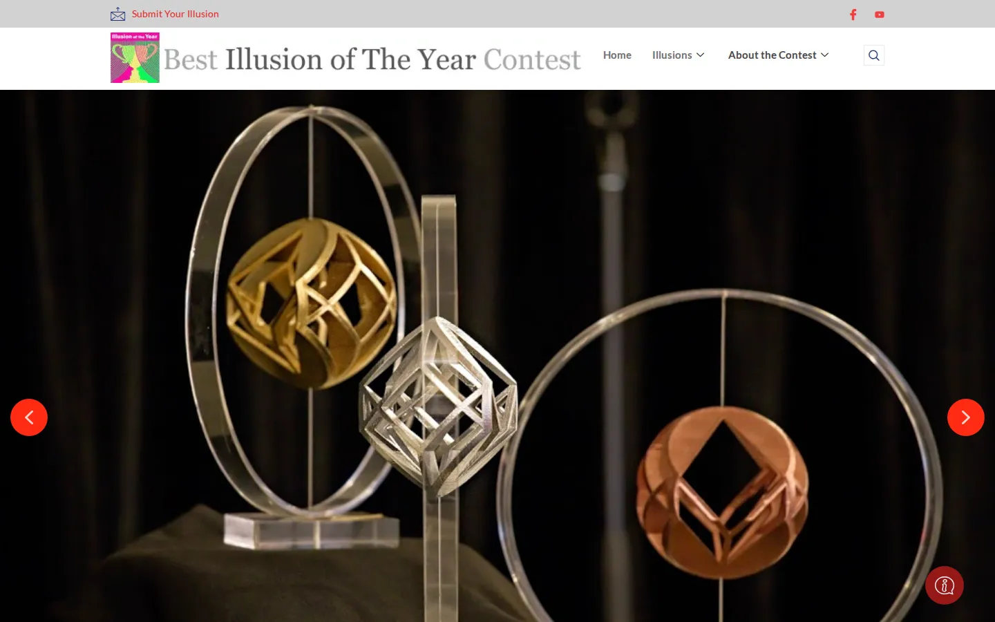 Best Illusion of the Year Contest website homepage screenshot