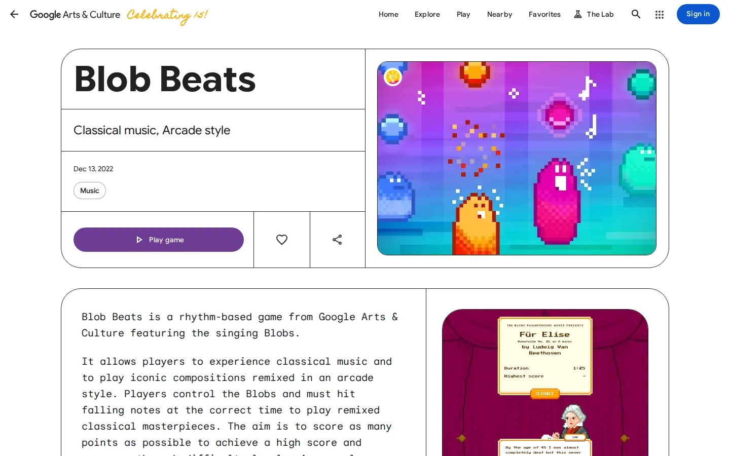 Blob Beats website homepage screenshot