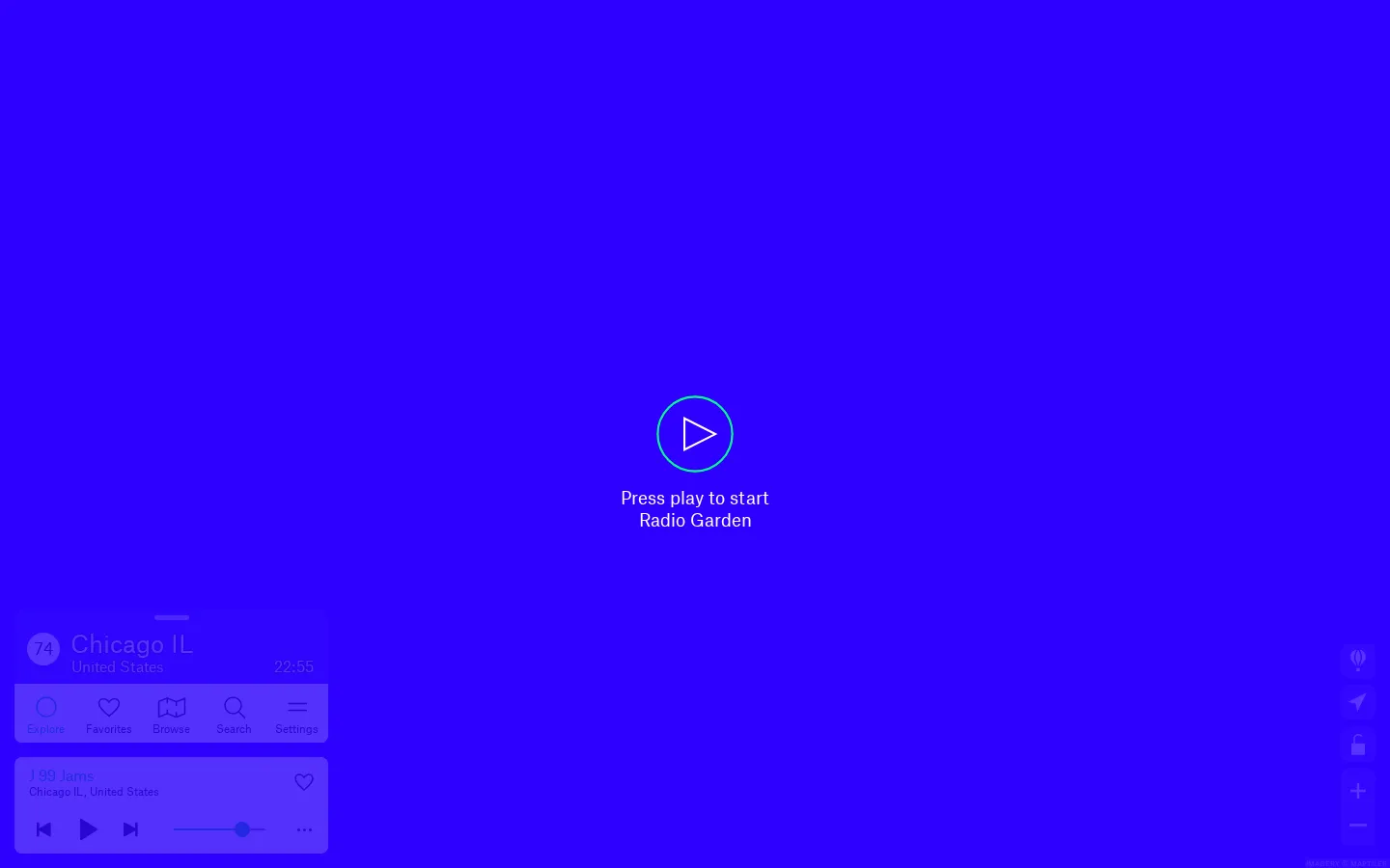 Radio Garden website homepage screenshot