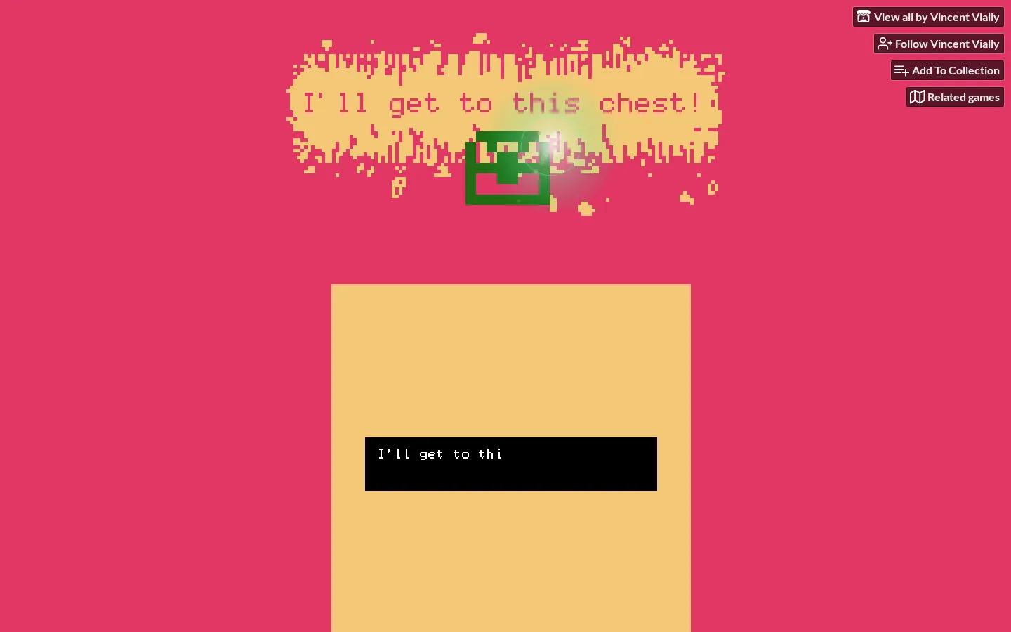 I'll get to this chest! website homepage screenshot