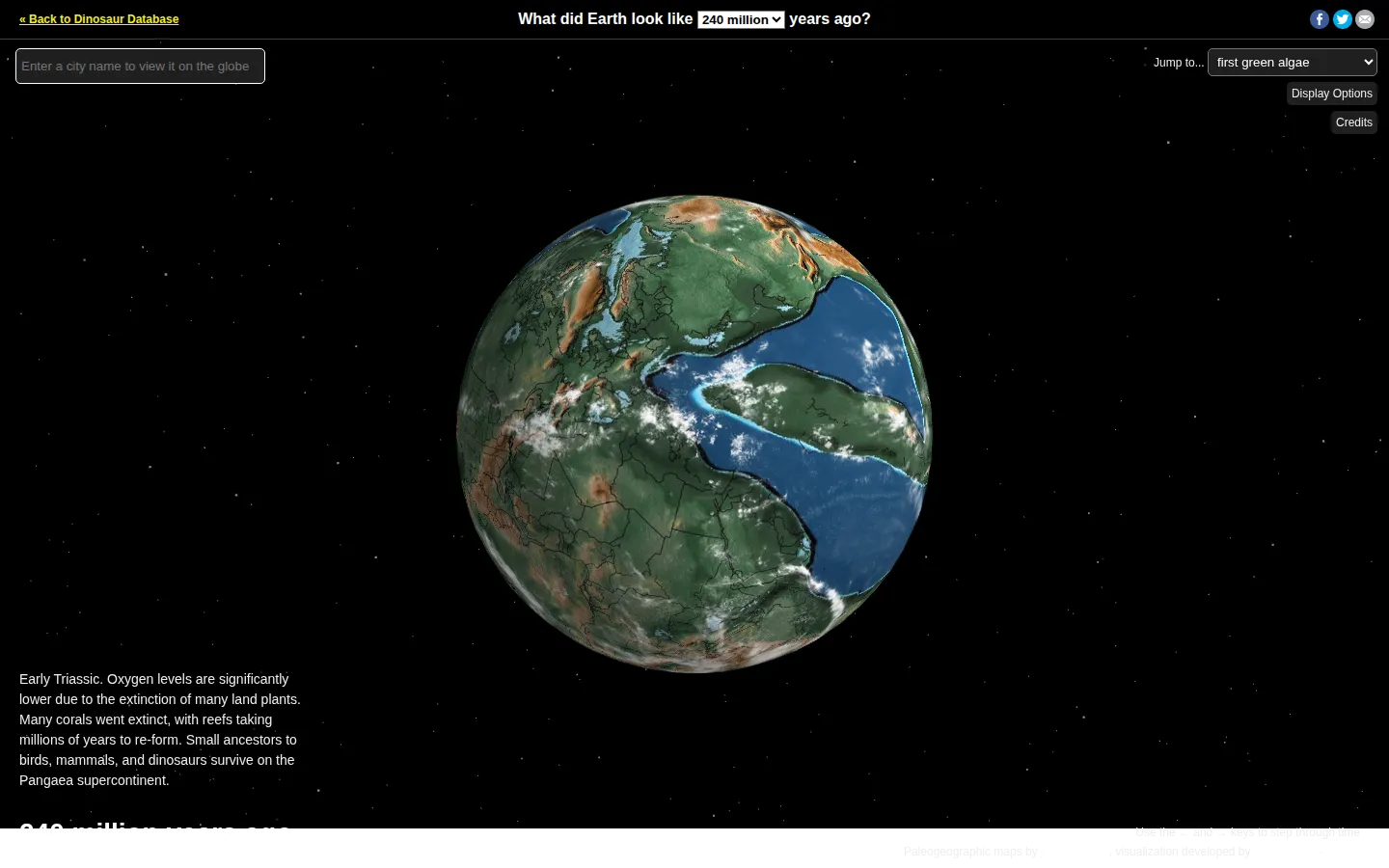 Ancient Earth Globe website homepage screenshot