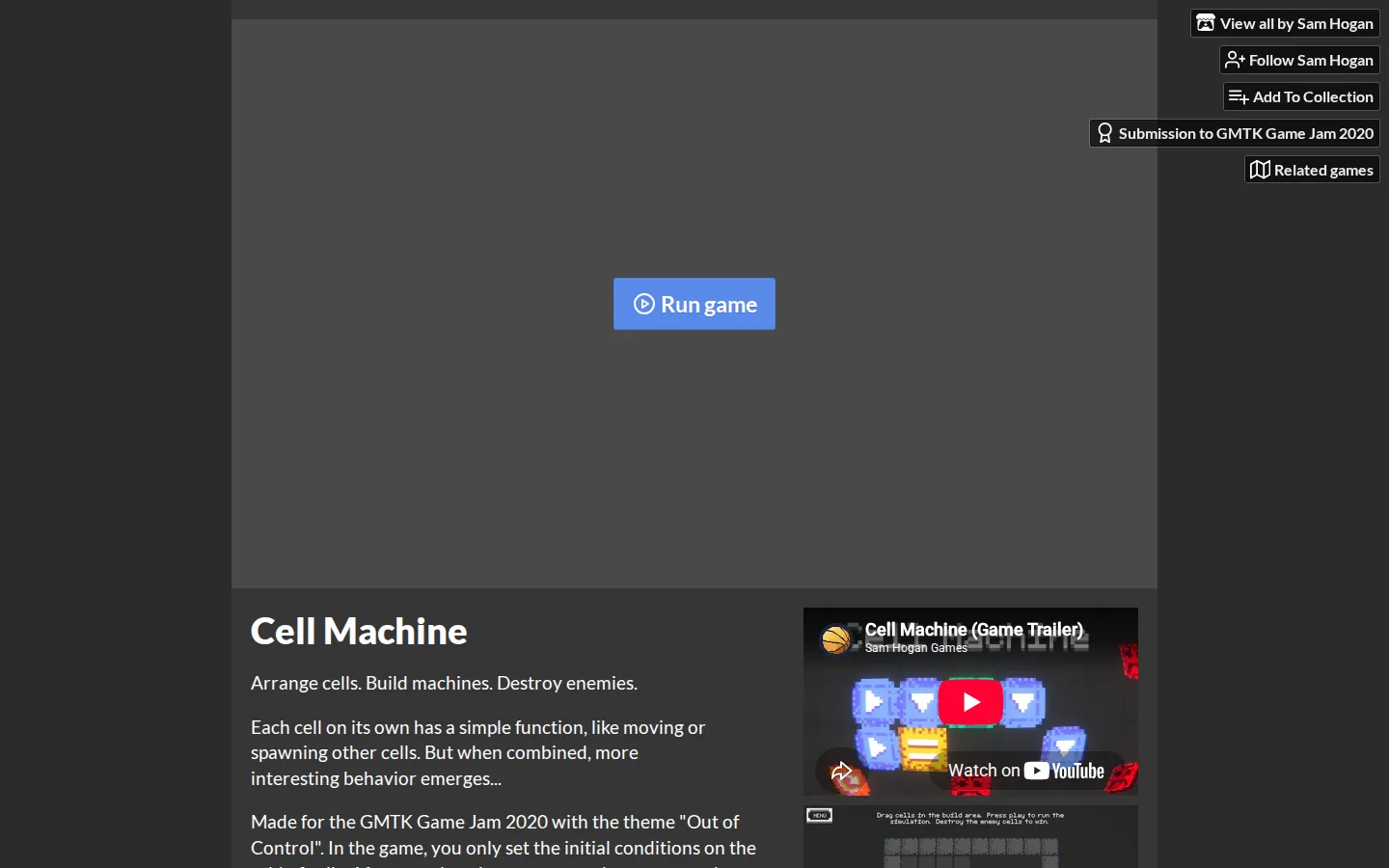Cell Machine website homepage screenshot