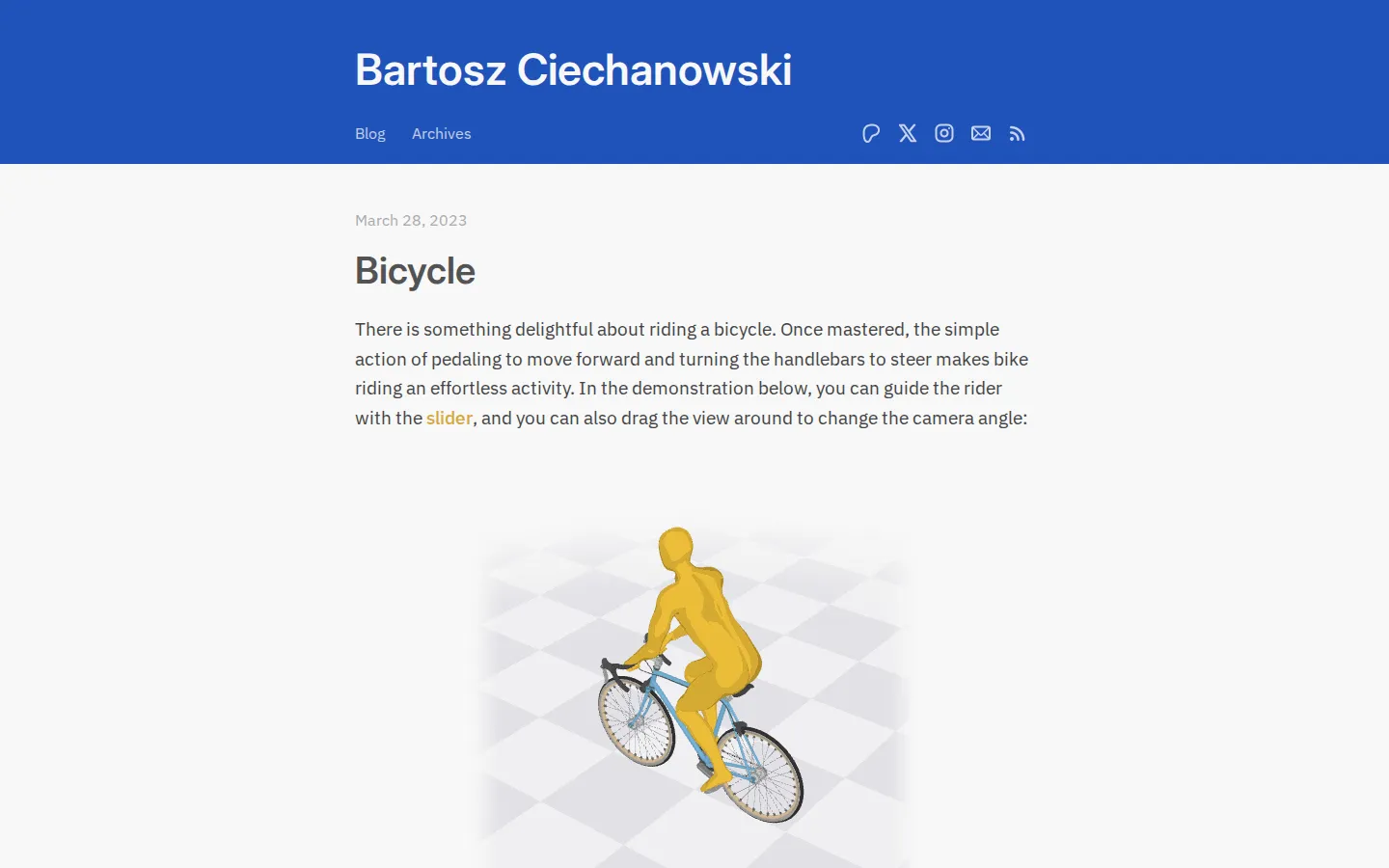 Bicycle website homepage screenshot