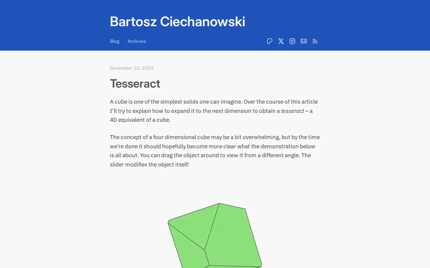 Tesseract website homepage screenshot