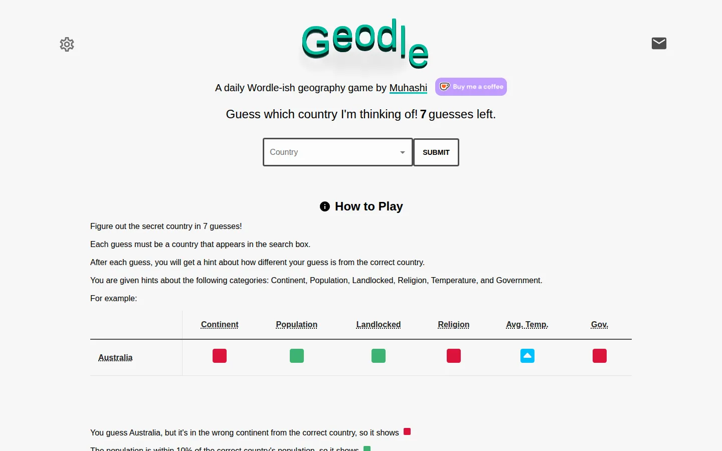 Geodle website homepage screenshot