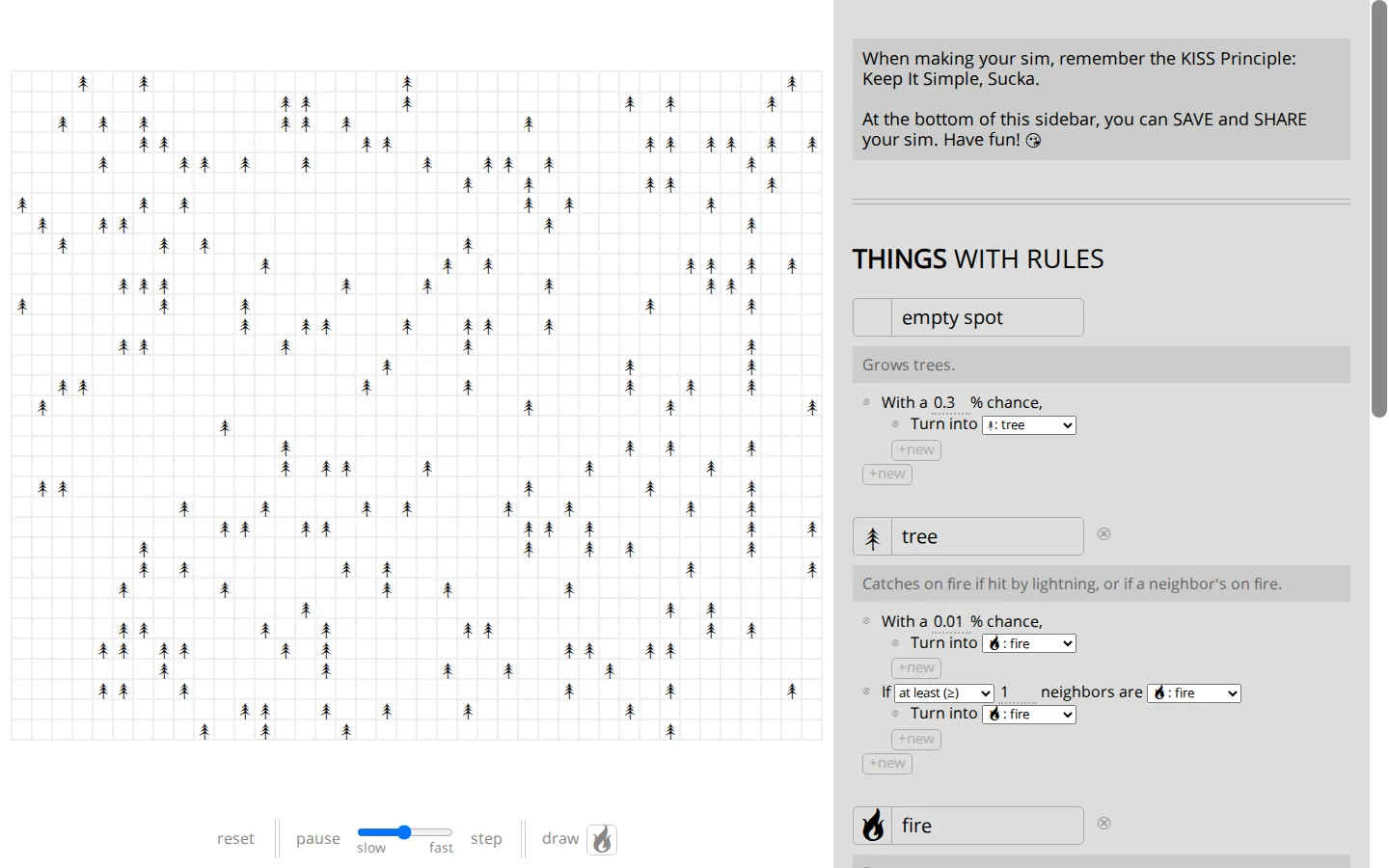 A Simulation in Emoji website homepage screenshot
