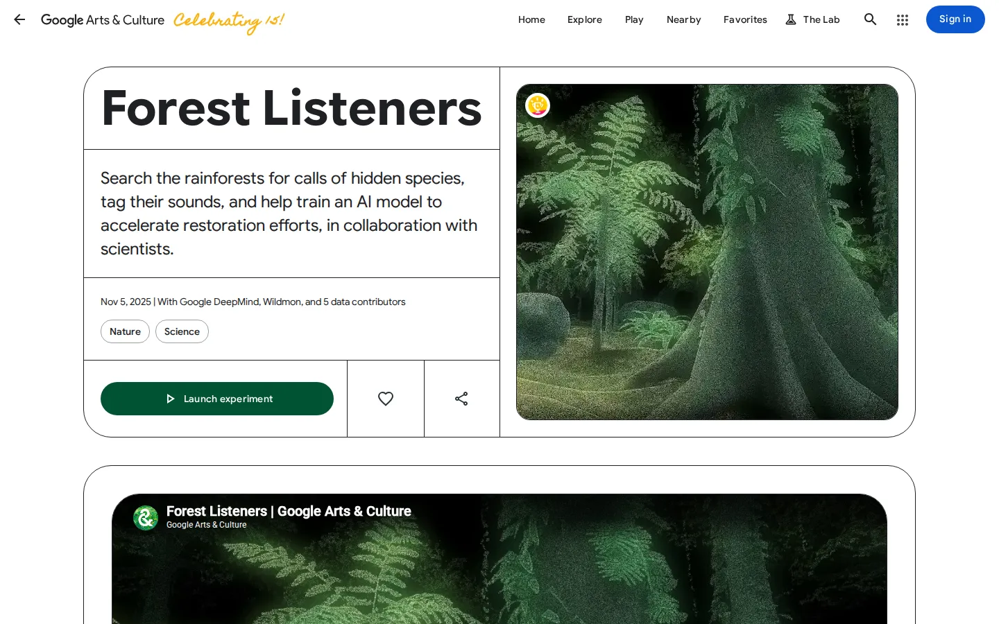 Forest Listeners website homepage screenshot