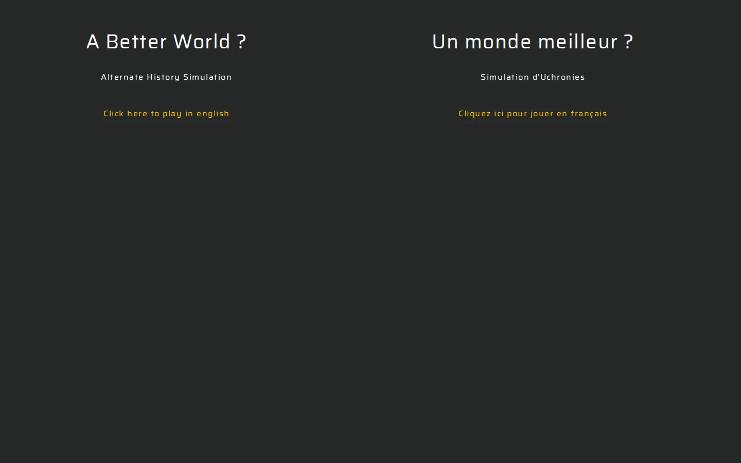 A Better World website homepage screenshot