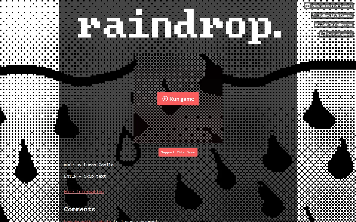 raindrop. website homepage screenshot