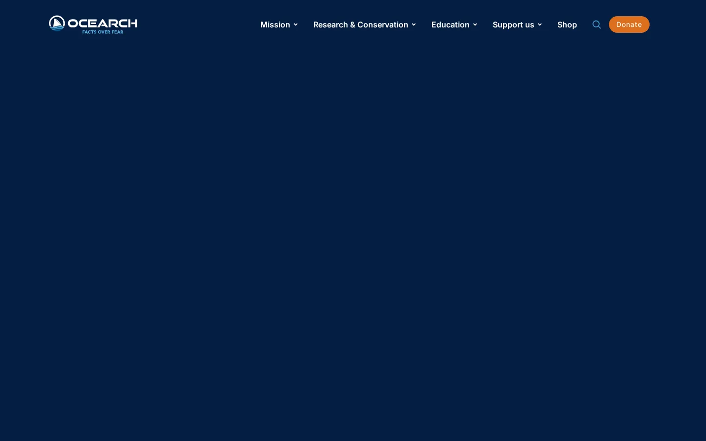 OCEARCH Shark Tracker website homepage screenshot