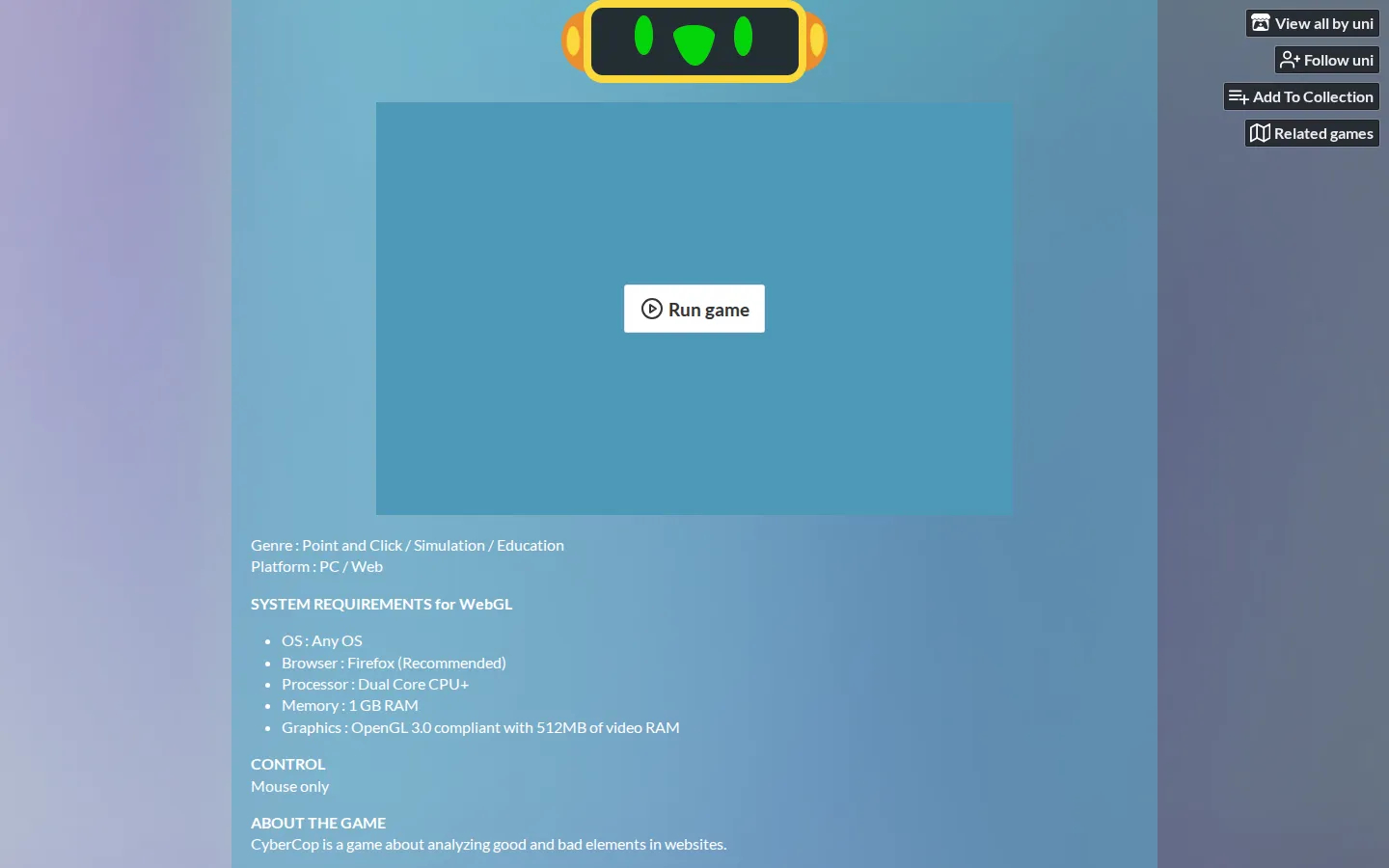 CyberCop website homepage screenshot