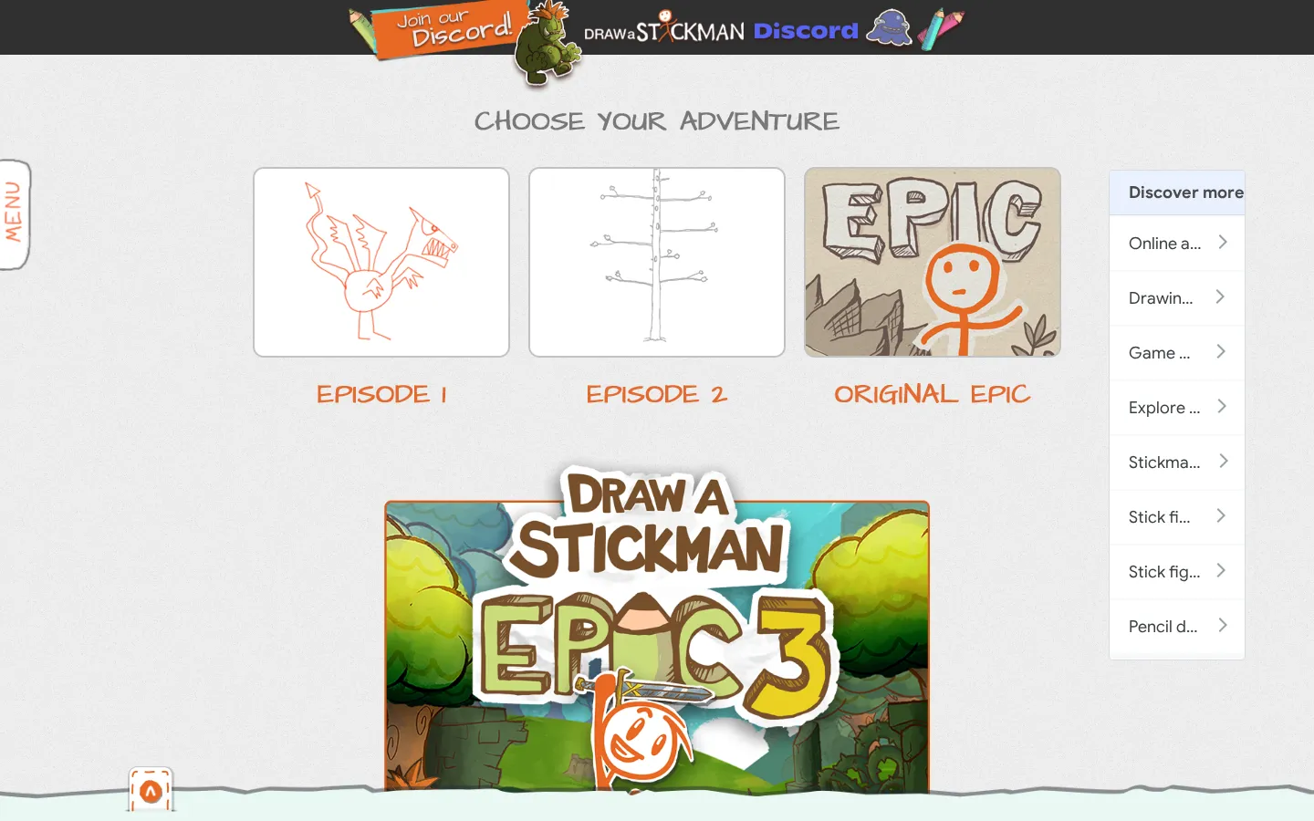Draw a Stickman website homepage screenshot