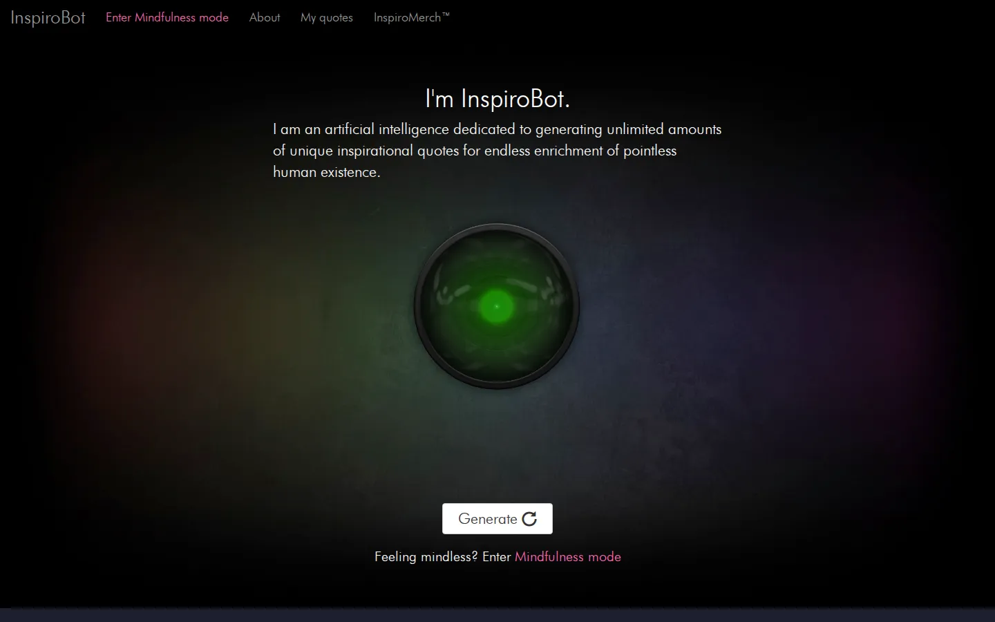 InspiroBot website homepage screenshot