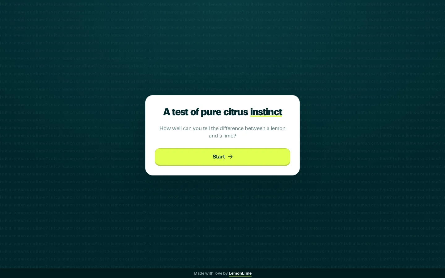 Lemon or Lime website homepage screenshot