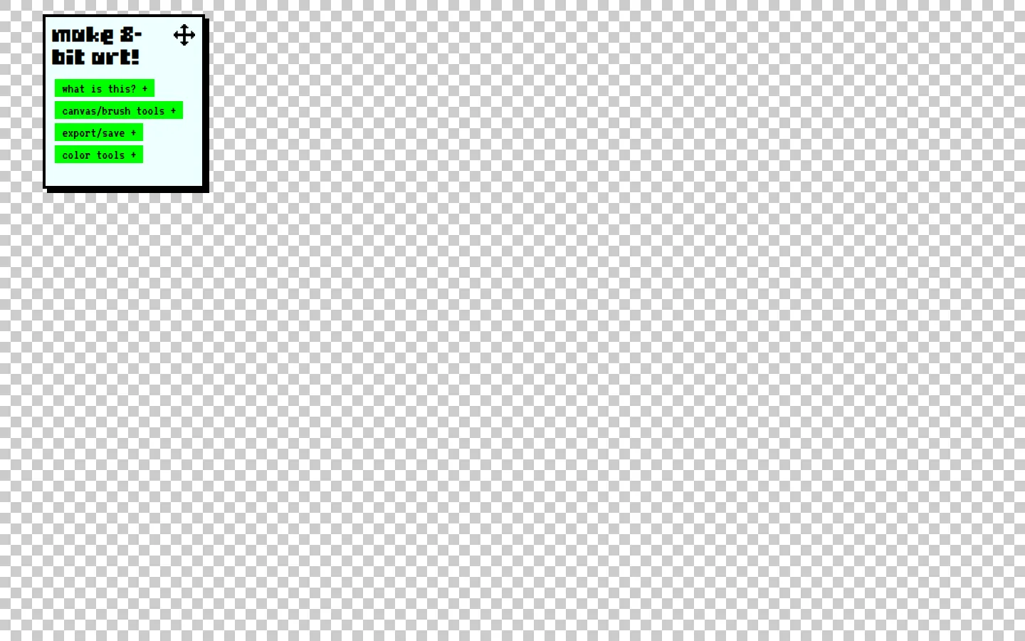 make 8-bit art! website homepage screenshot