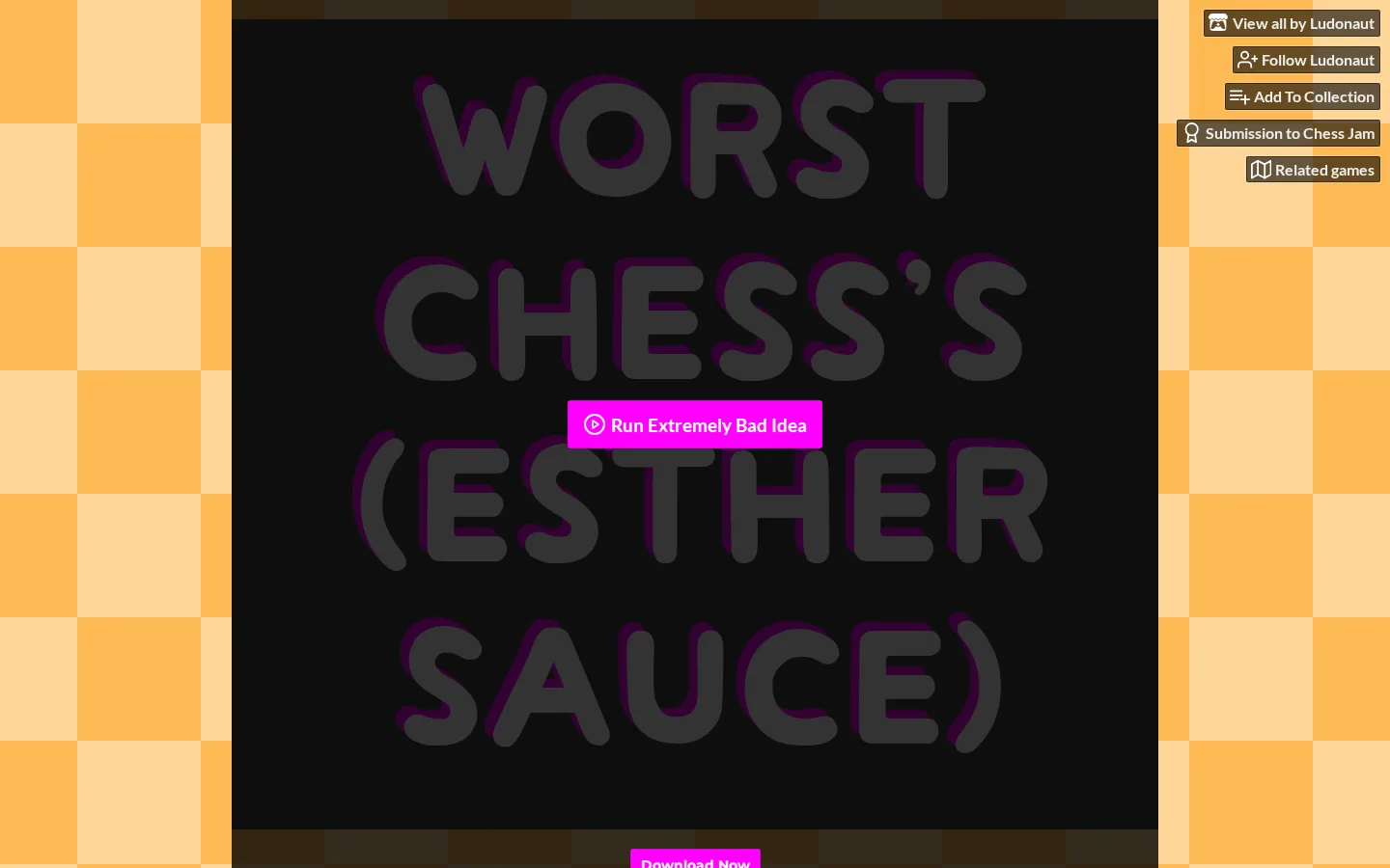 Worst Chess (Esther Sauce) website homepage screenshot