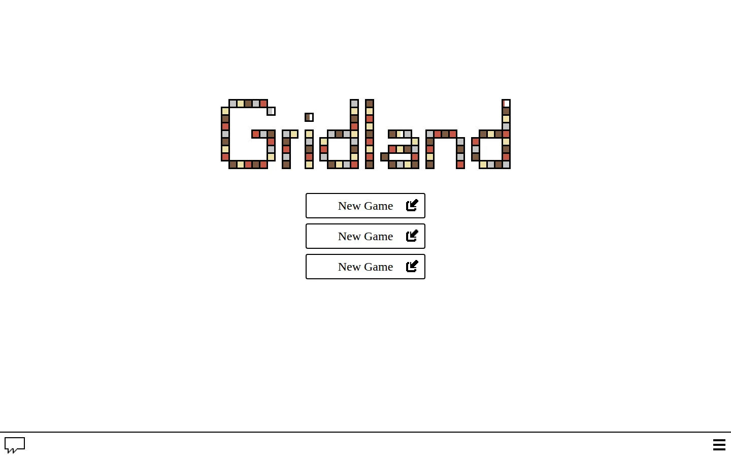 Gridland website homepage screenshot