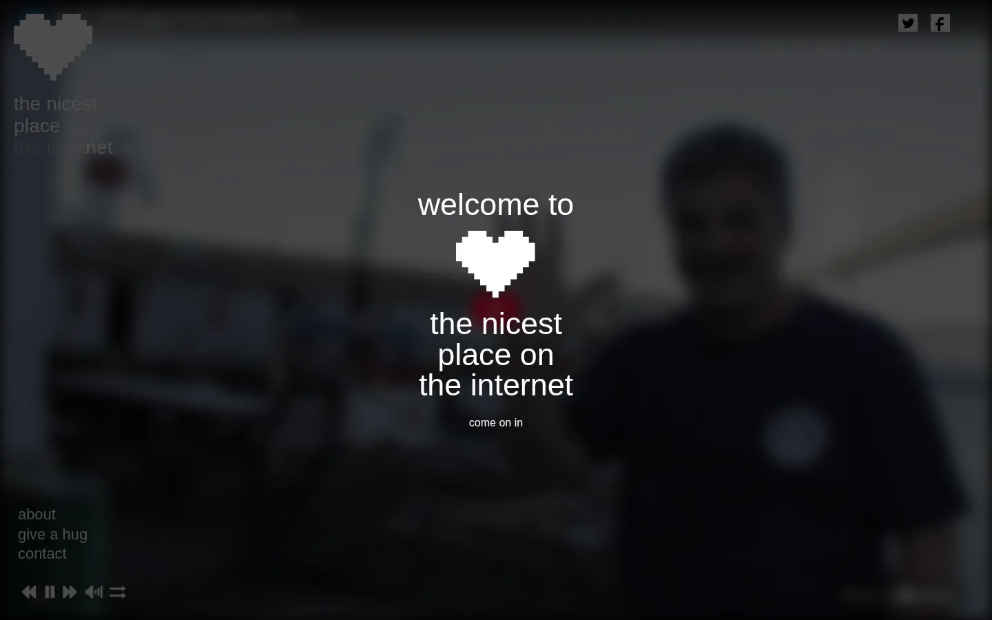 The Nicest Place on the Internet website homepage screenshot