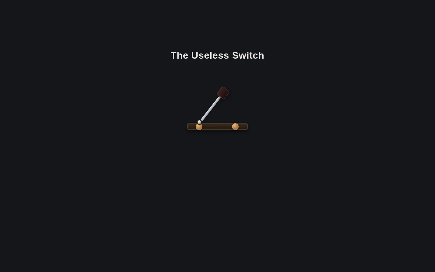 The Useless Switch website homepage screenshot
