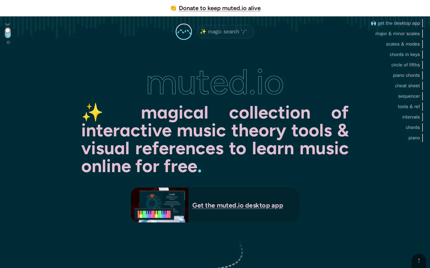 Muted website homepage screenshot