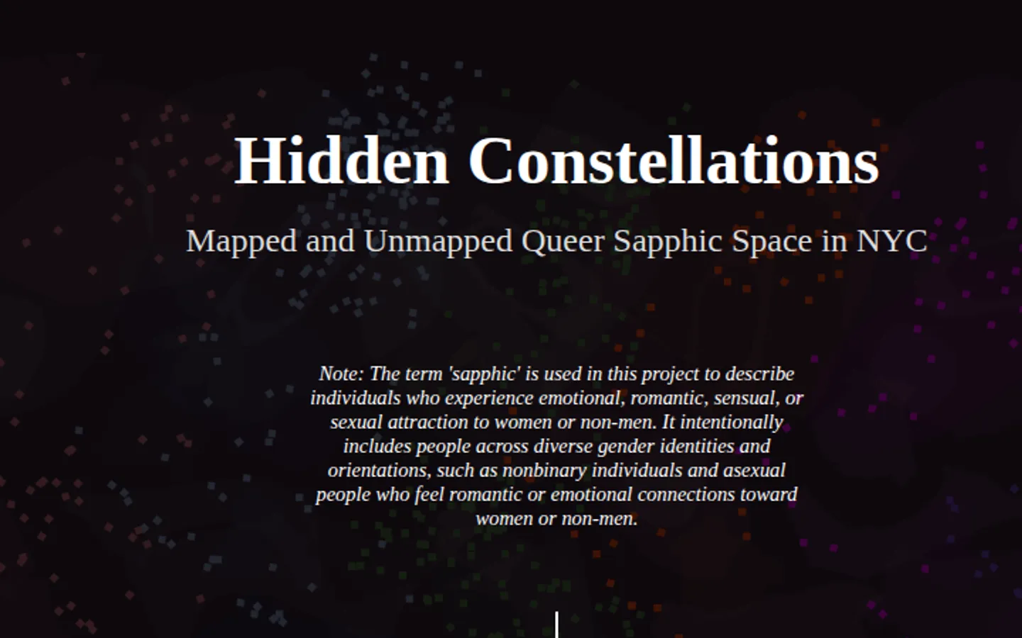 Hidden Constellations website homepage screenshot