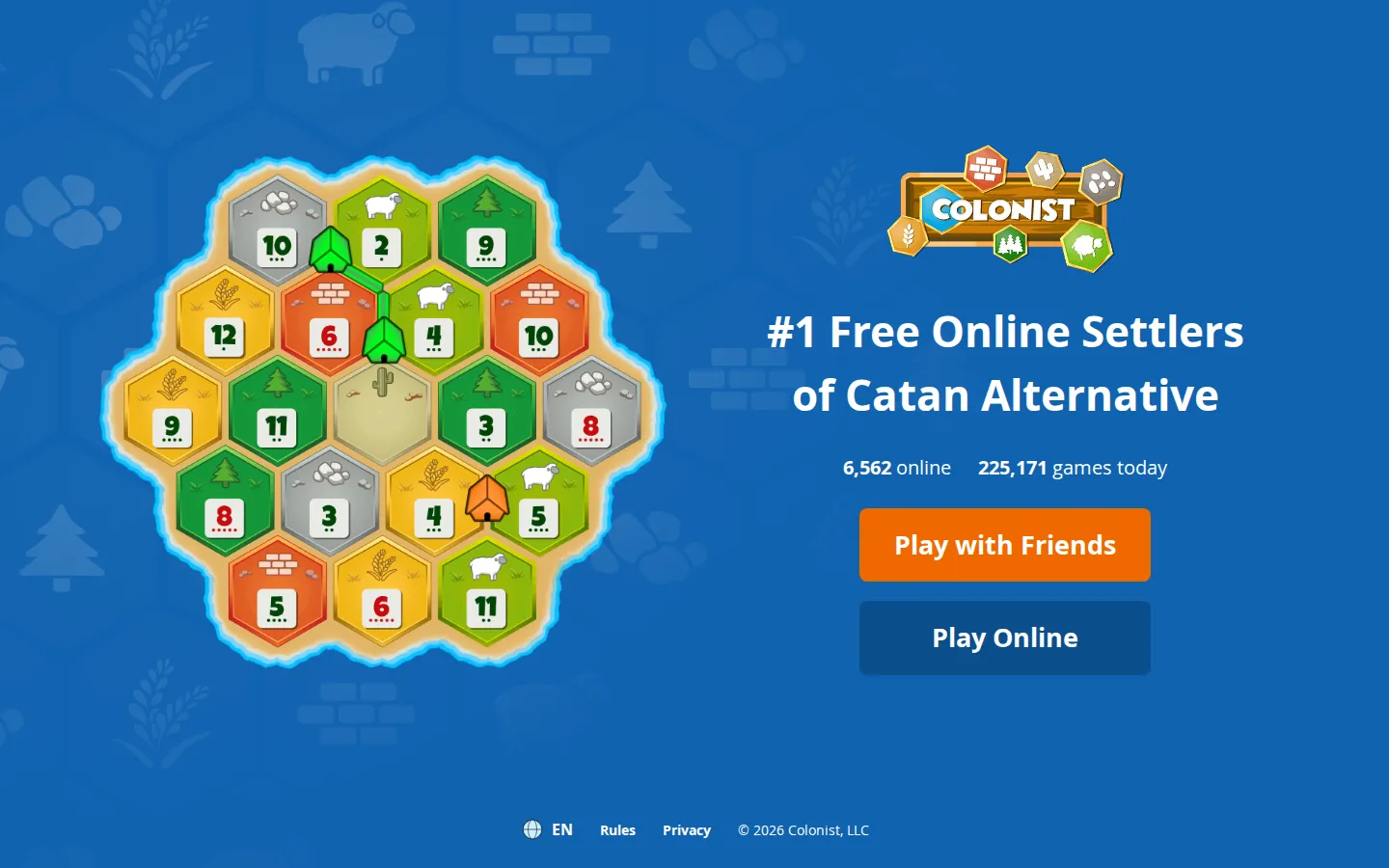 Colonist website homepage screenshot